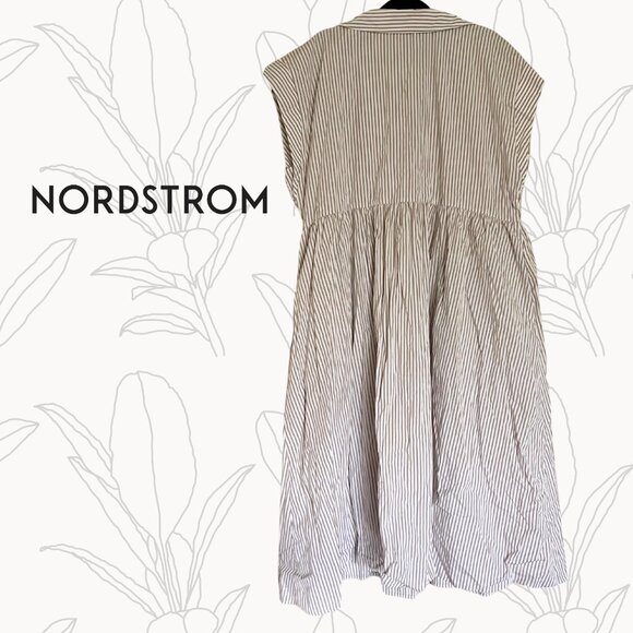 Nordstrom Striped Button-Down Midi Dress – Size 2X - Picture 2 of 8